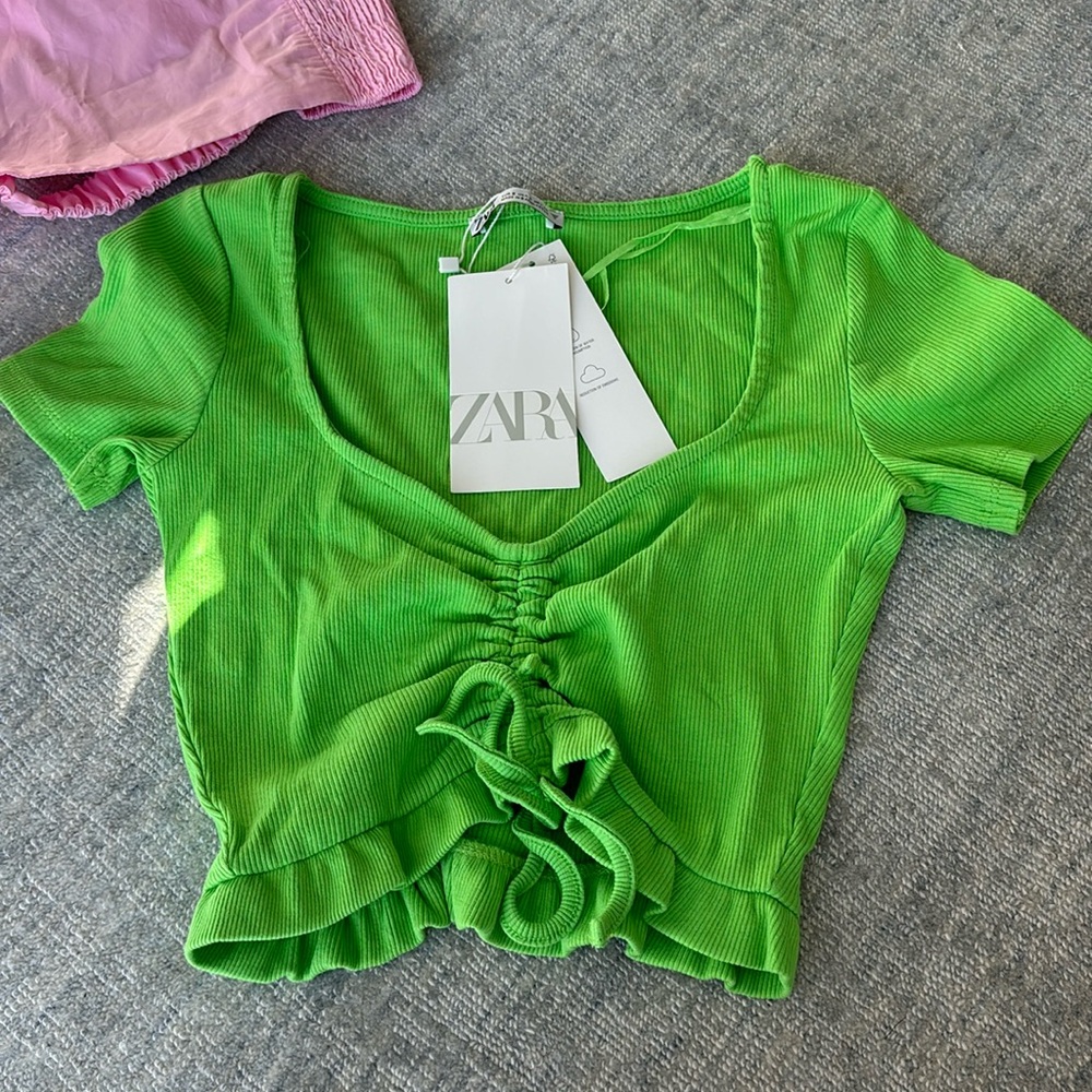 Zara Green Crop Top